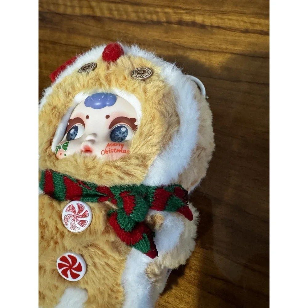 MINNATANG Mini Bear Plush Keychain Brown White Santa Hat Scarf 2024 Christmas